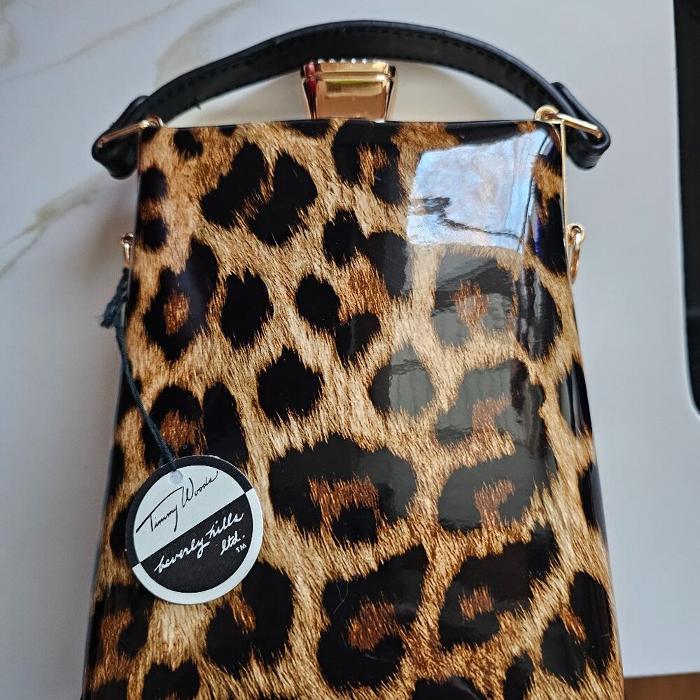 New Timmy Woods Beverly Hills "Reggie" Leopard Bag